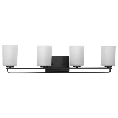 Main product image of League 4 Light Etched Glass Bath Vanity Light (Matte Black), P300344-31M