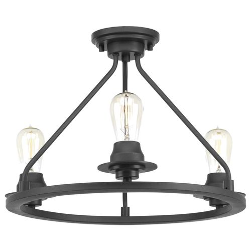 Main product image of Debut 3 Light Semi-Flush Convertible Ceiling Light (Brushed Nickel), P350036-009