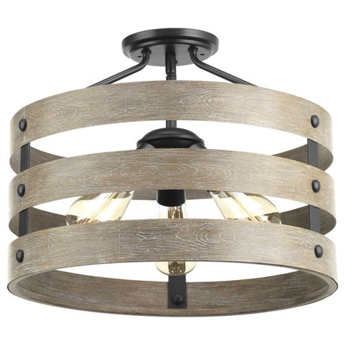 Main product image of Gulliver 3 Light Semi-Flush Convertible Ceiling Light (Galvanized), P350049-141