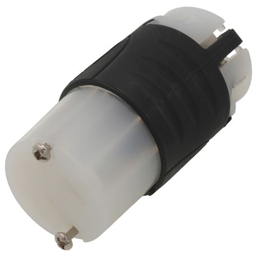 Main product image of Extra-Hard Use Spec-Grade Connector, 2P, 3-Wire, 15A, NEMA 5-15R - Black/White (125V)