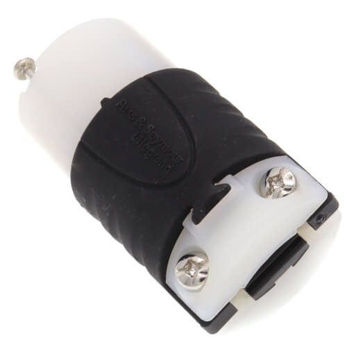 Main product image of Extra-Hard Use Spec-Grade Connector, 2P, 3-Wire, 20A, NEMA 5-20R - Black/White (125V)
