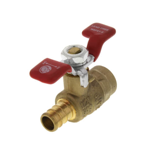 Main product image of 1/2" PEX x 1/2" Sweat Ball Valve w/ T-Handle (Lead Free)