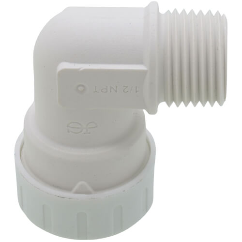 1/2" CTS ID x 1/2" NPT JG Twist & Lock Speedfit Male Fixed 90-Degree Elbow