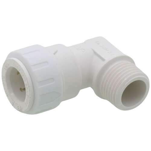 1/2" CTS ID x 1/2" NPT JG Twist & Lock Speedfit Male Fixed 90-Degree Elbow