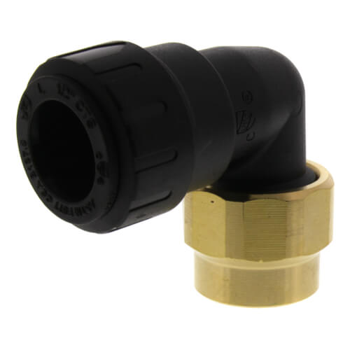 Main product image of 1/2" CTS x NPS ProLock Female Elbow (Brass Nut)