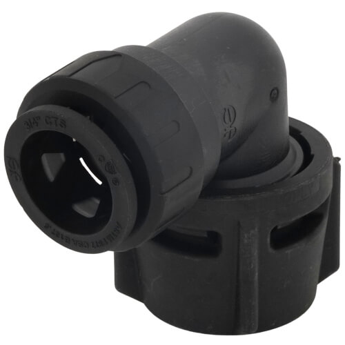 Main product image of PSEI632838E Female Elbow Connector, 3/4" CTS x 1" NPS, Black