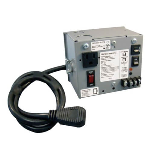 Main product image of Single 100 VA, UL Class 2, 10A Main Breaker w/input Extension Cord (120 Vac to 24 Vac Enclosure)