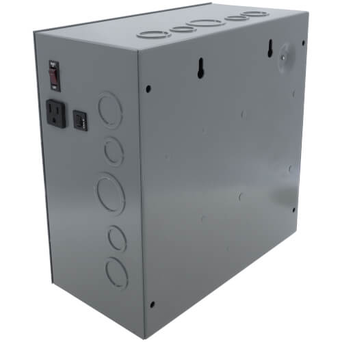 Main product image of 300 VA Power Supply, Exterior Receptacle and Circuit Breakers Switches, (120 Vac to 24 Vac Enclosure)