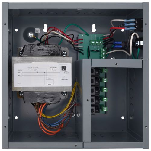 Main product image of 500 VA Power Supply, 100 VA Class, Exterior Receptacle and Circuit Breakers Switches (120 Vac to 24 Vac Enclosure)