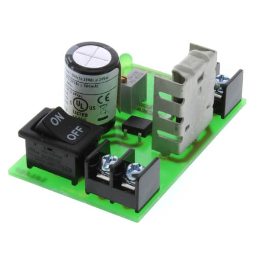 Main product image of 2.75" Track Mount Non-Isolated Linear DC Power Supply w/ Switch, 24 Vac to 1.5-28 Vdc