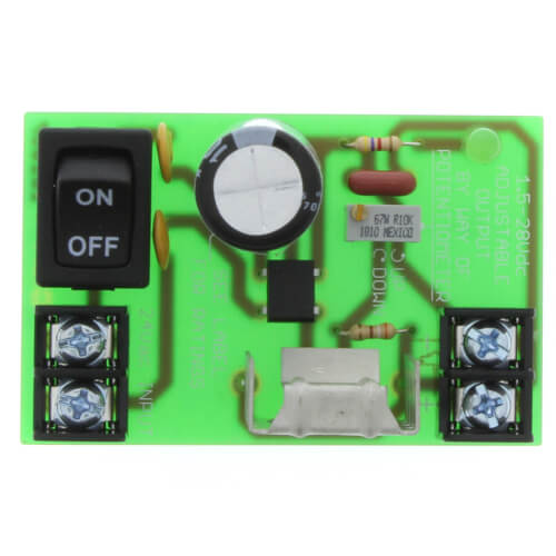 Main product image of 2.75" Track Mount Non-Isolated Linear DC Power Supply w/ Switch, 24 Vac to 1.5-28 Vdc