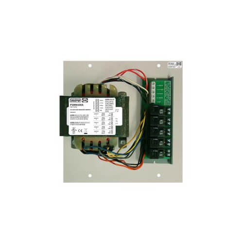Main product image of Track Mount Single 500VA Power Supply w/ 5 - 100VA Class 2 Outputs, 480/277/240/120 Vac to 24 Vac