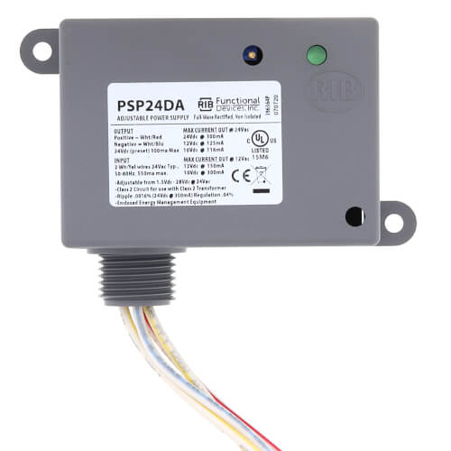 Main product image of Enclosed Non-Isolated Linear DC Power Supply, Adjustable Output, 24 Vac to 1.5-28 Vdc