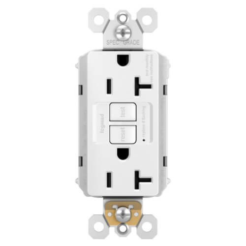 Main product image of PlugTail Self-Test Tamper-Resistant Duplex GFCI Receptacle, 2P, 20A, NEMA 5-20R - White (125V)