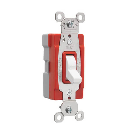 Main product image of PlugTail Single-Pole Commercial Grade Toggle Switch, 20A - White (120V)