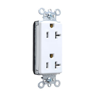 Main product image of PlugTail Decorator Commercial Grade Duplex Receptacle, 2P, 20A, NEMA 5-20R - White (125V)