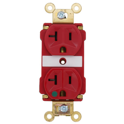 Main product image of PlugTail Extra Heavy-Duty Hospital Grade Duplex Receptacle, 2P, NEMA 5-20R - Red (125V)