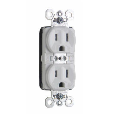 Main product image of PlugTail Tamper-Resistant Commercial Grade Duplex Receptacle, 2P, 15A, NEMA 5-15R - White (125V)