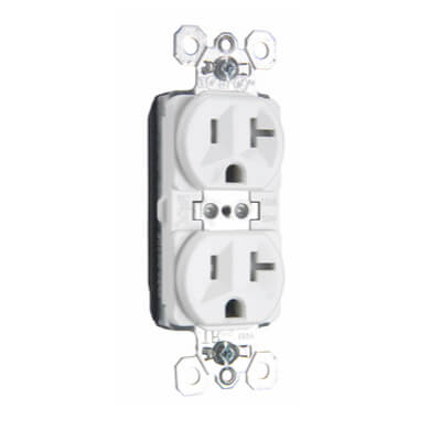Main product image of PlugTail Tamper-Resistant Commercial Grade Duplex Receptacle, 2P, 20A, NEMA 5-20R - White (125V)