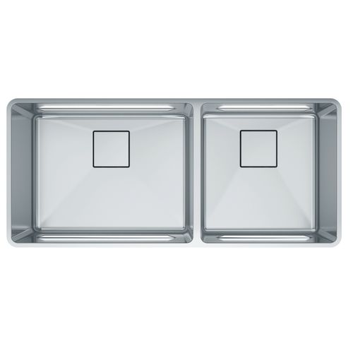 Pescara 41" x 18" 18 Gauge Stainless Steel Undermount Double Bowl Kitchen Sink, PTX160-40