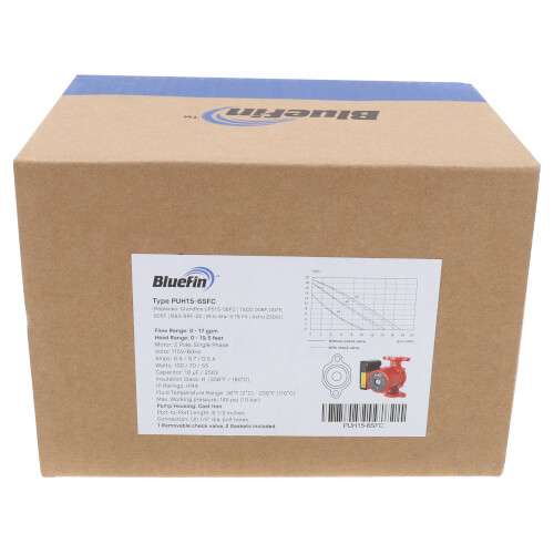PUH15-6SFC - Bluefin PUH15-6SFC - PUH15-6SFC 3-Speed Circulator Pump, 1 ...