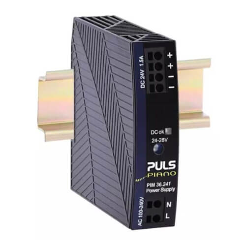 Main product image of DIN Rail Mount DC Power Supply Single Switching, 100-240 Vac to 24-28 Vdc, 1.5 Amp