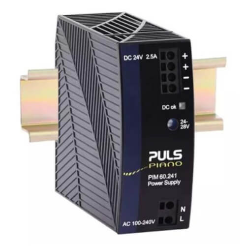 Main product image of DIN Rail Mount DC Power Supply Single Switching, 100-240 Vac to 24-28 Vdc, 2.5 Amp