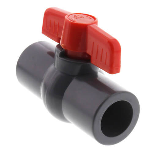 Main product image of 1/2" Gray SCH 80 PVC Ball Valve (Solvent)