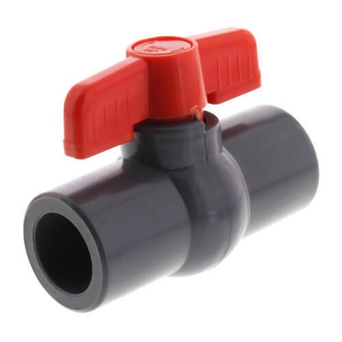 Main product image of 1/2" Gray SCH 80 PVC Ball Valve (Solvent)
