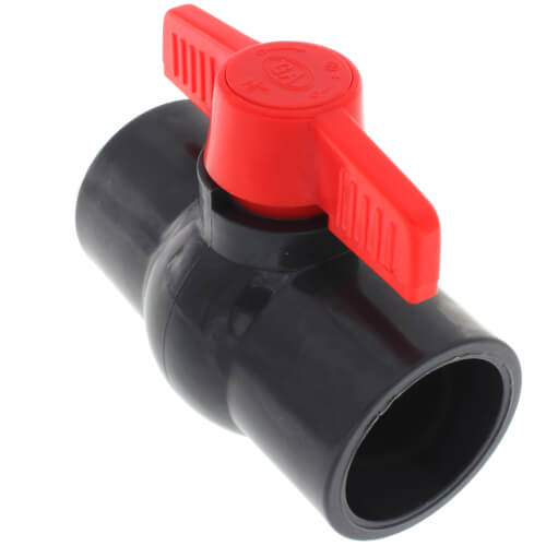 Main product image of 1-1/2" Gray SCH 80 PVC Ball Valve (Solvent)