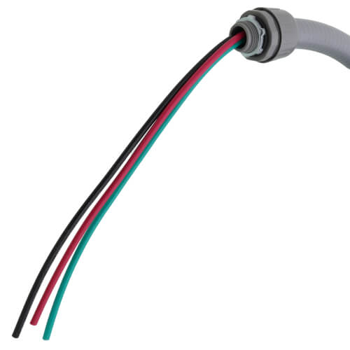 Main product image of 1/2" X 4' Whip with Non-Metallic Fitting (Straight X 90 Degree [#10 Wire])
