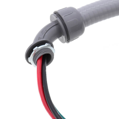 Main product image of 3/4" X 4' Whip with Non-Metallic Fitting (Straight X 90 Degree [#8 Wire])