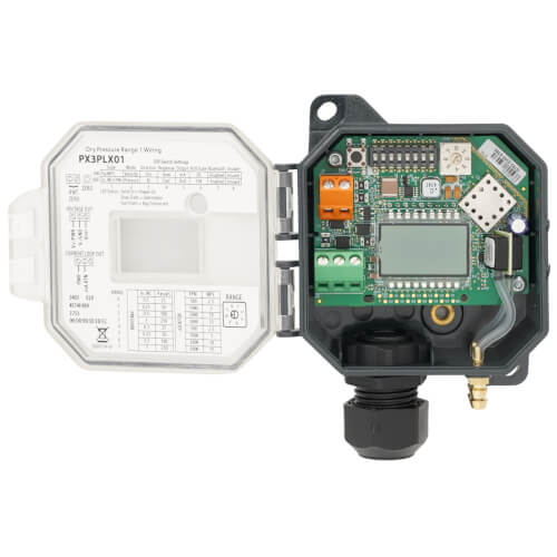 Main product image of Bluetooth Panel 3-Wire Dry Media Differential Pressure/Air Velocity Transducer w/ LCD Display (0 to 1" WG)