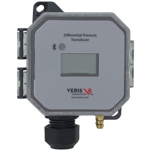 Main product image of Bluetooth Panel 3-Wire Dry Media Differential Pressure/Air Velocity Transducer w/ LCD Display (1 to 10" WG)
