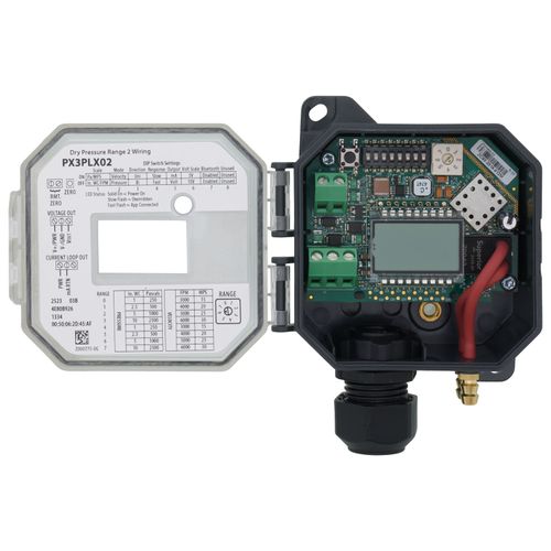 Main product image of Bluetooth Panel 3-Wire Dry Media Differential Pressure/Air Velocity Transducer w/ LCD Display (1 to 10" WG)