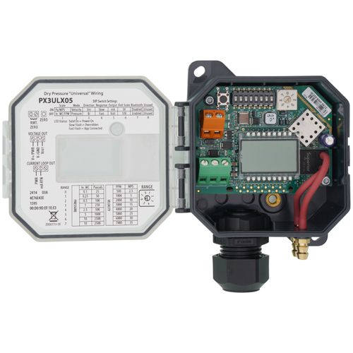 Main product image of Bluetooth Universal 3-Wire Dry Media Differential Pressure/Air Velocity Transducer w/ LCD Display