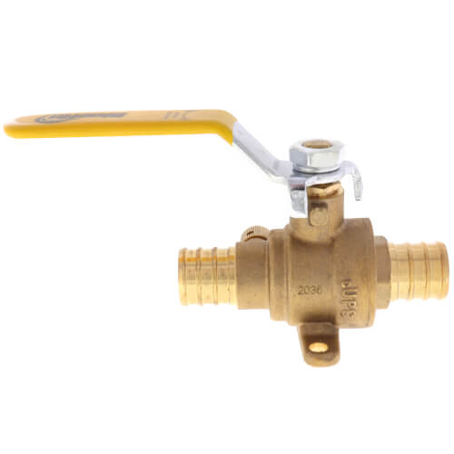 3/4" PEX Ball Valve w/ Waste Drain & Drop Ear Elbow (Lead Free)
