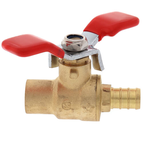 Main product image of 1/2" PEX x 1/2" Sweat Ball Valve w/ T-Handle (Lead Free)