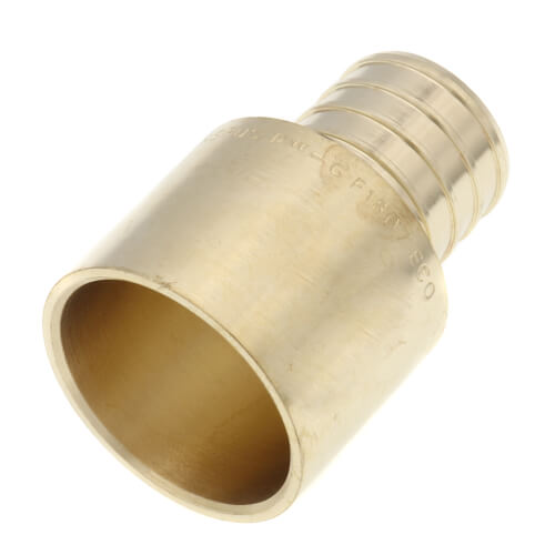 1" PEX x 1" Female Sweat Copper Pipe DZR Brass Adapter (Lead Free)