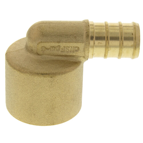 Main product image of 1/2" PEX x 3/4" Copper Pipe Brass Elbow (Lead Free)