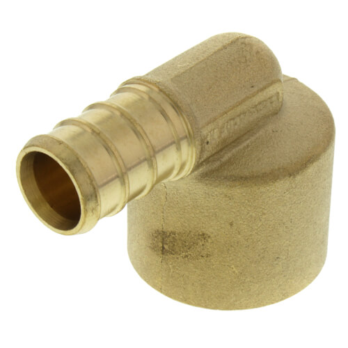 Main product image of 1/2" PEX x 3/4" Copper Pipe Brass Elbow (Lead Free)