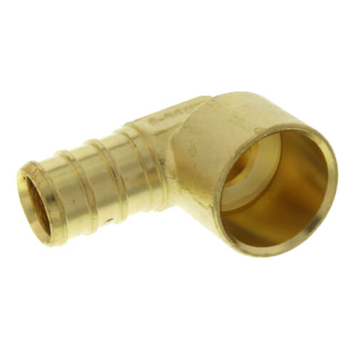 Main product image of 1/2" PEX x 1/2" Copper Pipe Brass Elbow (Lead Free)