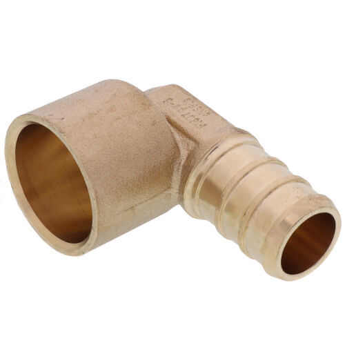 1/2" PEX x 1/2" Copper Pipe DZR Brass Elbow (Lead Free)