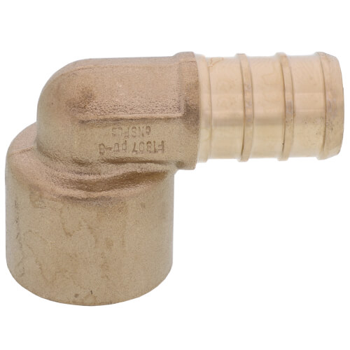 1/2" PEX x 1/2" Copper Pipe DZR Brass Elbow (Lead Free)