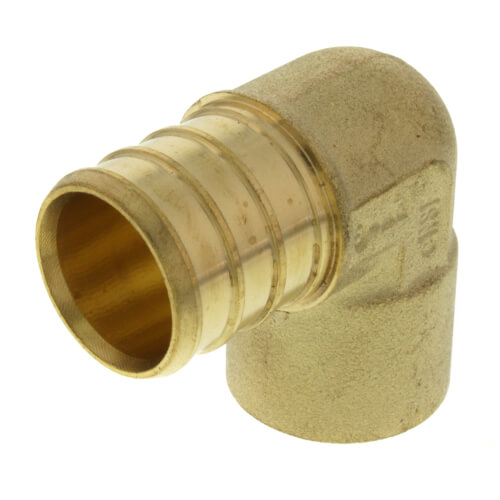 Main product image of 3/4" PEX x 1/2" Copper Pipe Brass Elbow (Lead Free)