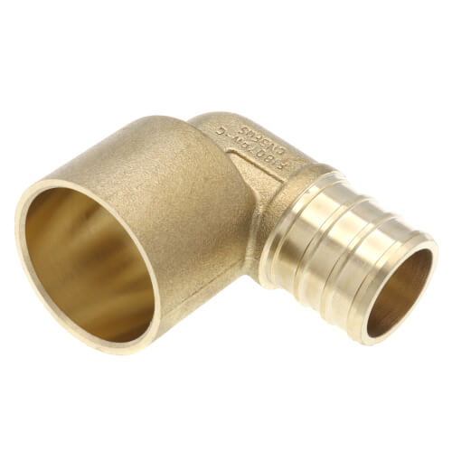 3/4" PEX x 3/4" Copper Pipe DZR Brass Elbow (Lead Free)