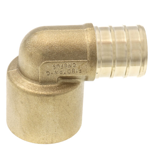 3/4" PEX x 3/4" Copper Pipe DZR Brass Elbow (Lead Free)