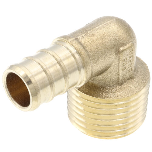 1/2" PEX x 1/2" Male Threaded DZR Brass Elbow (Lead Free)
