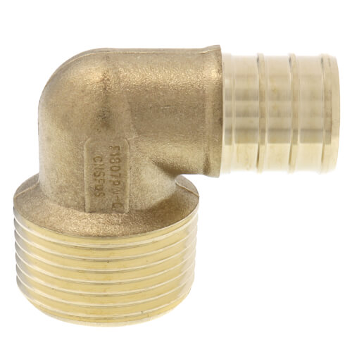 3/4" PEX x 3/4" Male Threaded DZR Brass Elbow (Lead Free)