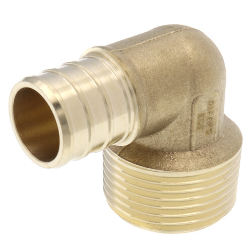 3/4" PEX x 3/4" Male Threaded DZR Brass Elbow (Lead Free)